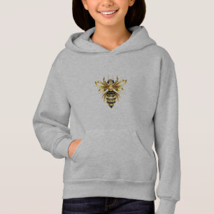 Imitate Gold Foil Logo Bee Polygonal auf Schwarz Hoodie