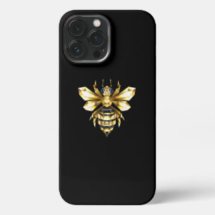 Imitate Gold Foil Logo Bee Polygonal auf Schwarz iPhone 13 Pro Max Hülle