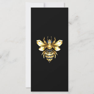 Imitate Gold Foil Logo Bee Polygonal auf Schwarz Karte