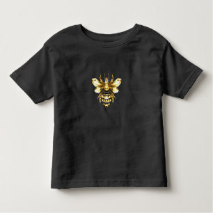 Imitate Gold Foil Logo Bee Polygonal auf Schwarz Kleinkind T-shirt