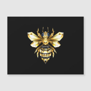 Imitate Gold Foil Logo Bee Polygonal auf Schwarz Magnetkarte