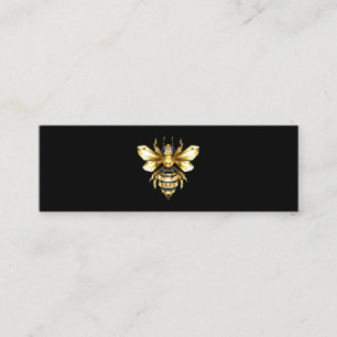 Imitate Gold Foil Logo Bee Polygonal auf Schwarz Telefonnummerkarte