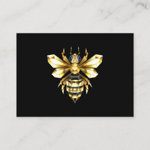 Imitate Gold Foil Logo Bee Polygonal auf Schwarz Telefonnummerkarte