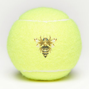 Imitate Gold Foil Logo Bee Polygonal auf Schwarz Tennisbälle