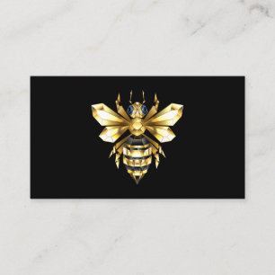 Imitate Gold Foil Logo Bee Polygonal auf Schwarz Visitenkarte