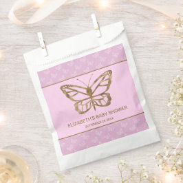 Imitate Gold Foil Look Butterfly - Lila Babydusche Geschenktütchen