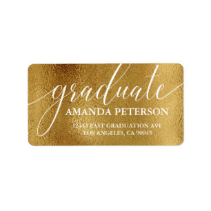 Imitate Gold Foil Moderne Elegante Typografie Grad Adressaufkleber