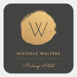 Imitate Gold Foil Monogram Business Sticker Labels