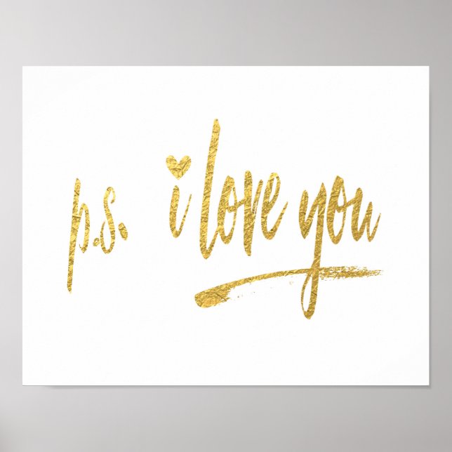 Imitate Gold Foil p.s. I Liebe Sie mit Herz Poster (Vorne)