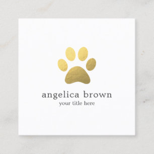Imitate Gold Foil Paw Print  Quadratische Visitenkarte