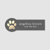 Imitate Gold Foil Paw Print Veterinary Name Tag