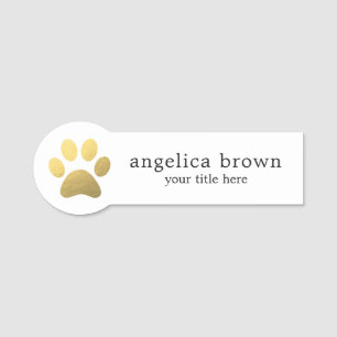 Imitate Gold Foil Paw Print Veterinary Name Tag Namensschild