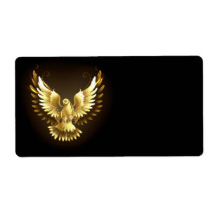 Imitate Gold Foil Peace Dove auf Black