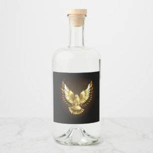 Imitate Gold Foil Peace Dove auf Black Alkoholflaschenetikett