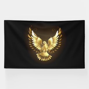 Imitate Gold Foil Peace Dove auf Black Banner