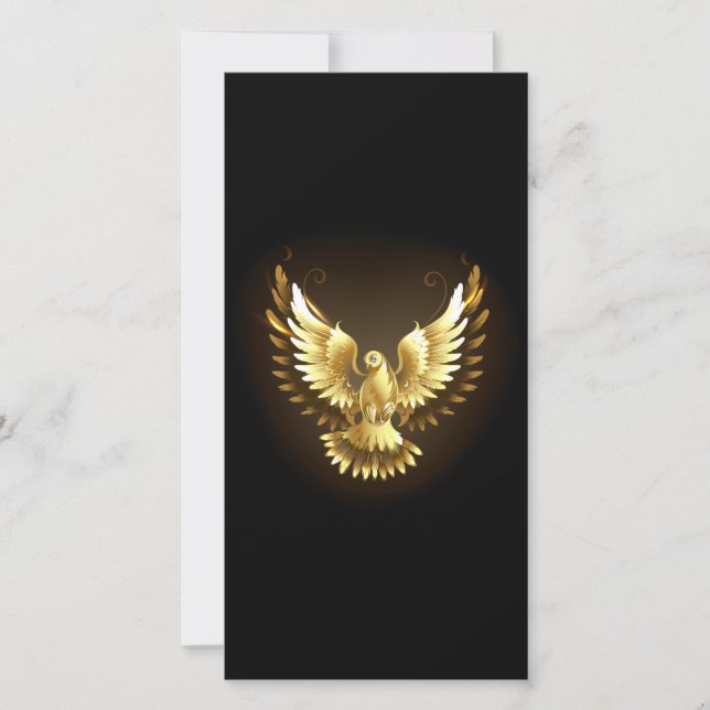 Imitate Gold Foil Peace Dove auf Black Dankeskarte (Vorderseite)