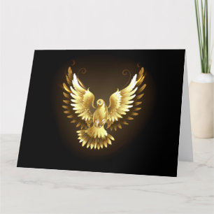Imitate Gold Foil Peace Dove auf Black Dankeskarte
