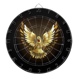 Imitate Gold Foil Peace Dove auf Black Dartscheibe