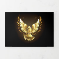 Imitate Gold Foil Peace Dove auf Black