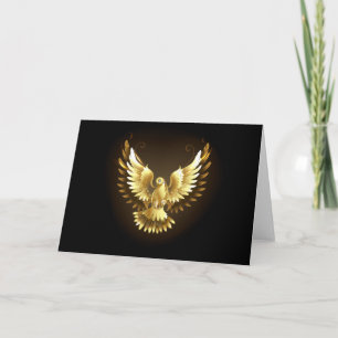 Imitate Gold Foil Peace Dove auf Black Einladung