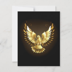 Imitate Gold Foil Peace Dove auf Black Einladung