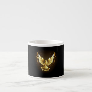 Imitate Gold Foil Peace Dove auf Black Espressotasse