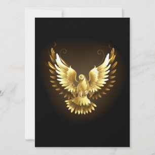 Imitate Gold Foil Peace Dove auf Black Feiertagskarte
