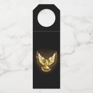 Imitate Gold Foil Peace Dove auf Black Flaschenanhänger