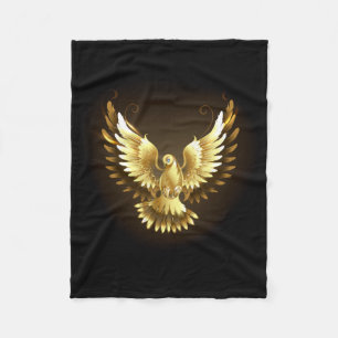 Imitate Gold Foil Peace Dove auf Black Fleecedecke