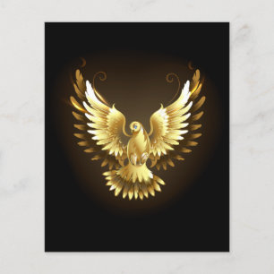 Imitate Gold Foil Peace Dove auf Black Flyer