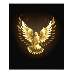 Imitate Gold Foil Peace Dove auf Black Fotodruck