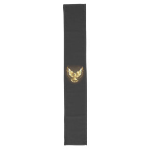 Imitate Gold Foil Peace Dove auf Black Großer Tischläufer