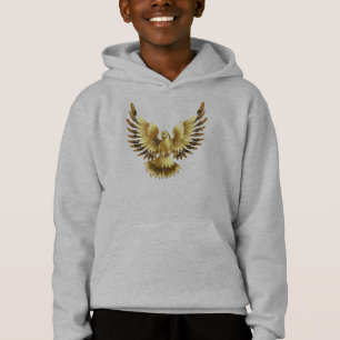 Imitate Gold Foil Peace Dove auf Black Hoodie