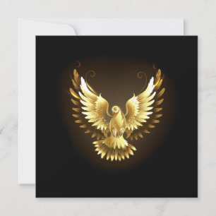 Imitate Gold Foil Peace Dove auf Black Karte