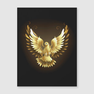 Imitate Gold Foil Peace Dove auf Black Magneteinladung