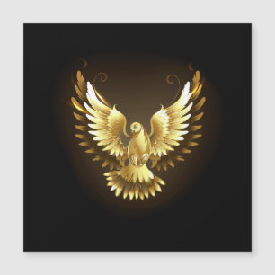 Imitate Gold Foil Peace Dove auf Black Magnetkarte
