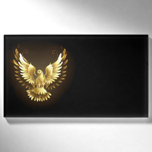 Imitate Gold Foil Peace Dove auf Black Namenschild