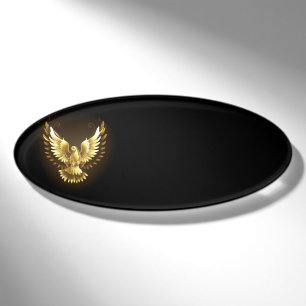Imitate Gold Foil Peace Dove auf Black Namenschild