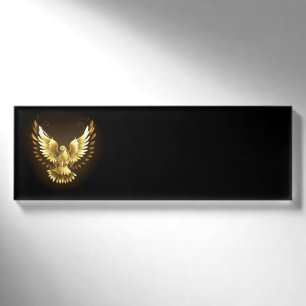 Imitate Gold Foil Peace Dove auf Black Namenschild