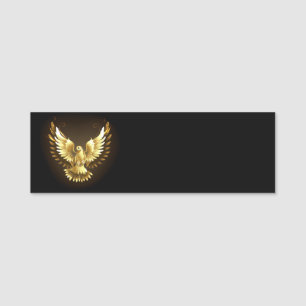 Imitate Gold Foil Peace Dove auf Black Namensschild