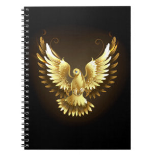 Imitate Gold Foil Peace Dove auf Black Notizblock