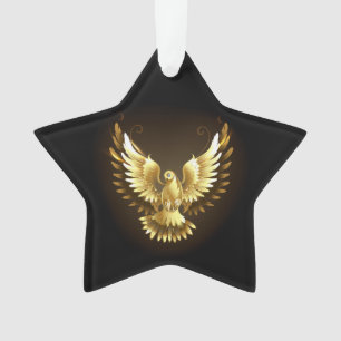 Imitate Gold Foil Peace Dove auf Black Ornament