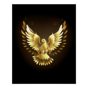 Imitate Gold Foil Peace Dove auf Black Poster