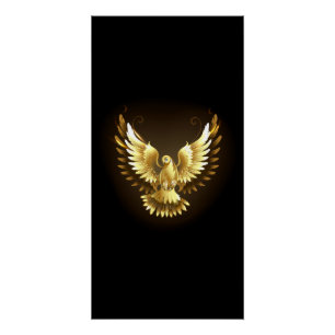 Imitate Gold Foil Peace Dove auf Black Poster