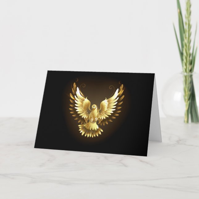Imitate Gold Foil Peace Dove auf Black Programm (Vorderseite)
