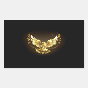 Imitate Gold Foil Peace Dove auf Black Rechteckiger Aufkleber