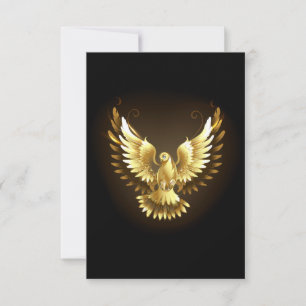 Imitate Gold Foil Peace Dove auf Black RSVP Karte