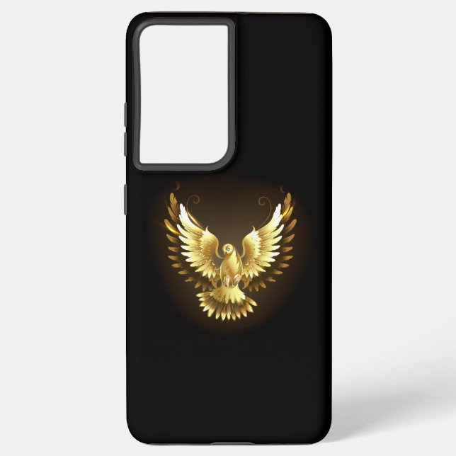 Imitate Gold Foil Peace Dove auf Black Samsung Galaxy Hülle (Rückseite)