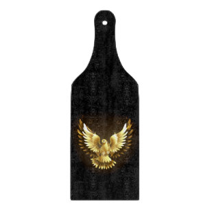 Imitate Gold Foil Peace Dove auf Black Schneidebrett