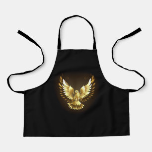 Imitate Gold Foil Peace Dove auf Black Schürze